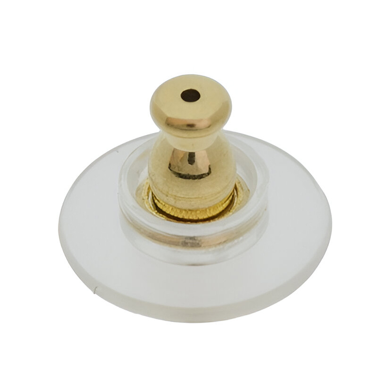 1648_Earring end Silicone and metal, Gold plated Auskaru gals Silikons un metāls, Apzeltīts - Image 1