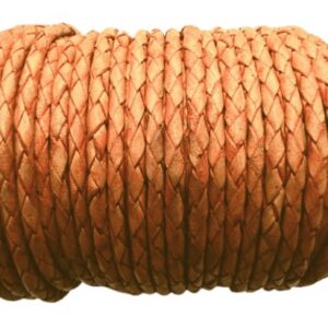 Oslo apaļā pinuma ādas vads - 3mm - terakota