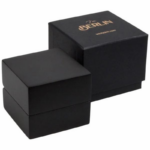 Berlīnes ECO rotu kastīte gredzenam Matēts melns koks / melna mākslīgās ādas iekšpuse - Image 4