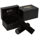 Madrides rotu kastīte laulību gredzeniem - matēti melna, mīksta/melna, velūra iekšējā daļa - Image 2