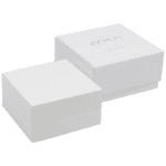 Berlīnes ECO rotu kastīte - Auskari/Auskariņi/Kulons Spīdīgi balts koks/gaiši pelēks velūra iekšpuse - Image 4