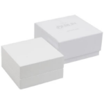 Berlīnes ECO rotu kastīte - Auskari/Auskariņi/Kulons Spīdīgi balts koks/gaiši pelēks velūra iekšpuse - Image 4