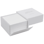 Berlīnes ECO rotu kastīte - Auskari/Auskariņi/Kulons Spīdīgi balts koks/gaiši pelēks velūra iekšpuse - Image 3