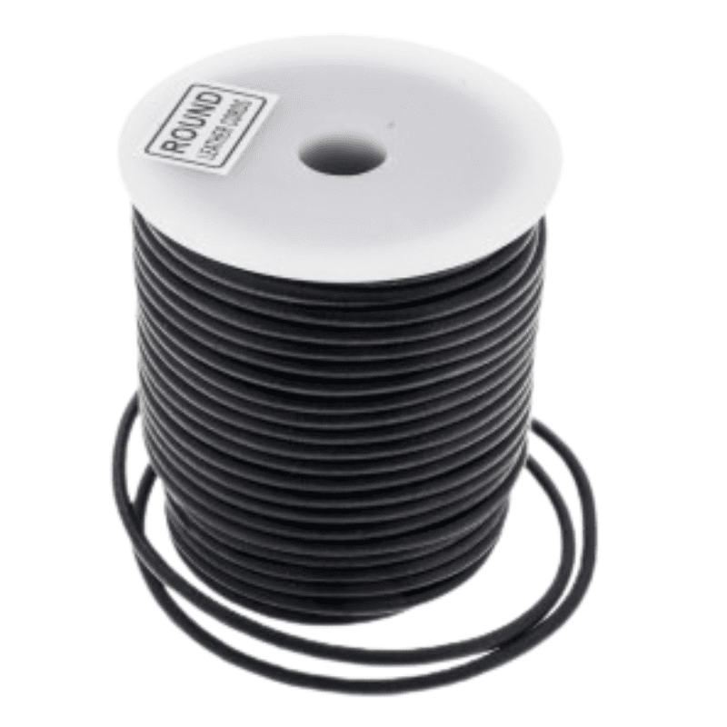 Leather_thread_Black_4_mm__25_m- Ādas aukla Melns 4 mm, 1 m - Image 1