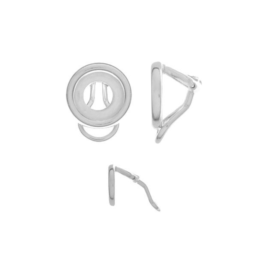 Clip on earring back Klipsveida auskaru fiksators, 8mm WOK akmeņu iestiprināšana, 925 sudrabs - Image 1