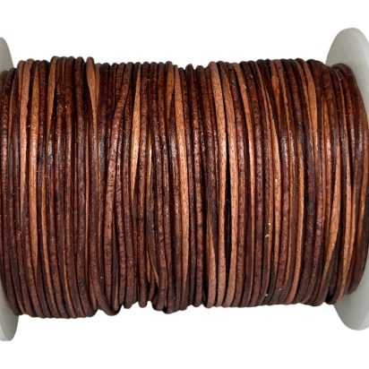 Apaļā ādas aukla - Vintage Cognac - 1mm Apaļā ādas aukla - Vintage Cognac - 1mm