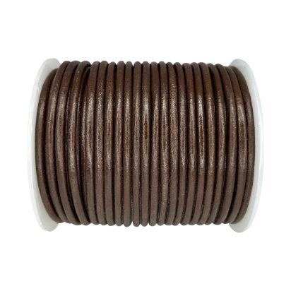 Apaļā ādas aukla - 2,5mm - brūna Apaļā ādas aukla - 2,5mm - brūna