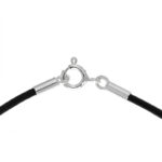 Ādas lentes aizdare 2,2x10mm, sudrabs, 0.2g - Image 2