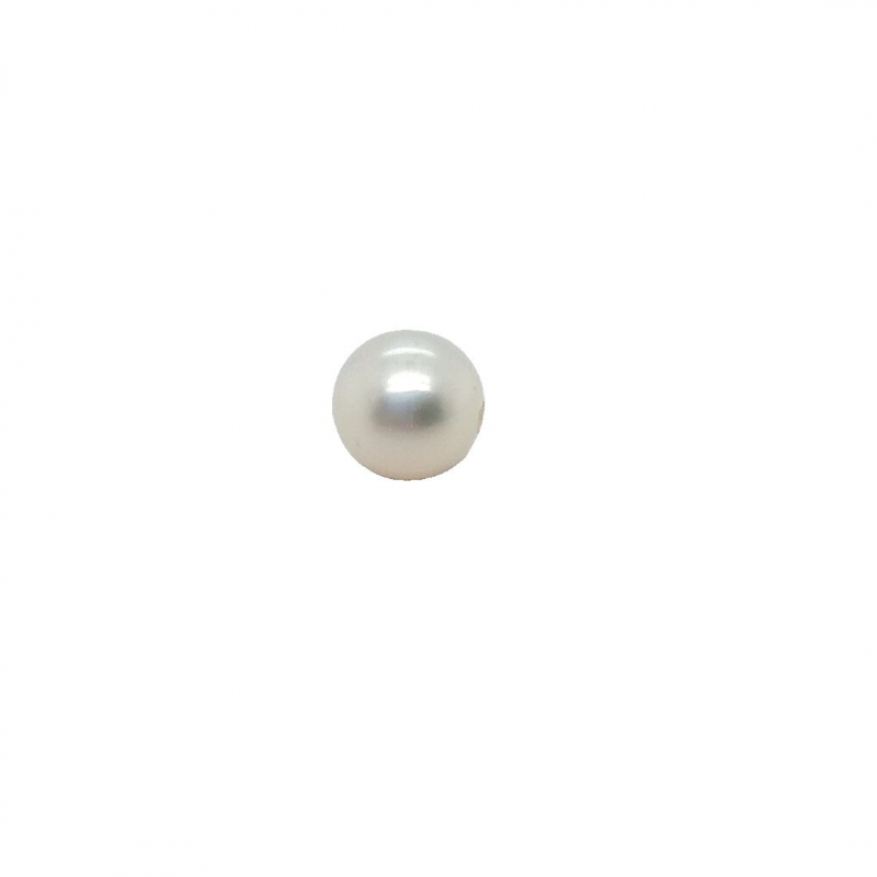 72840_Pearl white, 4-4,5mm, half drilled Pērle balta, 4-4,5 mm, pa pusei urbta ar urbi - Image 1