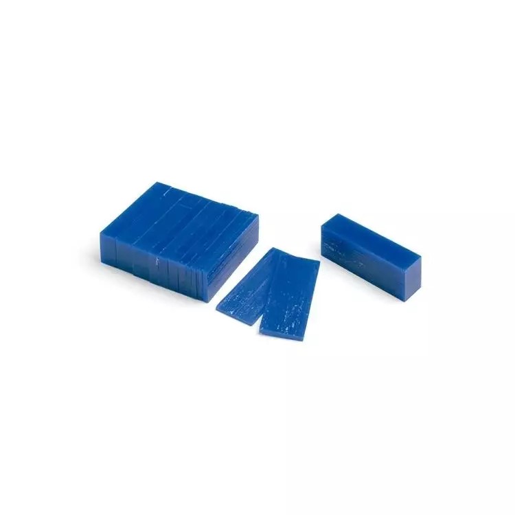 sheets-25-to-5-mm-wax-ferris-blue-1-lb Colour: Blue
Flexibility: Medium–high
Hardness: Hard (Shore D 52)
Dimensions of full block: 148 × 88 × 38 mm
Weight: 454 g (1 lb)
Brand: Ferris
Suitable for: Organic shapes, intricate detailing, lost-wax casting
Compatible techniques: Hot spatula, wax welder, burins, milling
Sheet thickness assortment:
1 × 25.4 mm
3 × 17.8 mm
4 × 7.1 mm
5 × 4.8 mm
4 × 3.6 mm