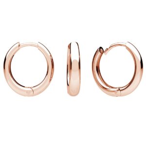 Rožainā zelta pārklājuma stīpas auskari ar aizdari, sudrabs 925, 15x16,5 mm